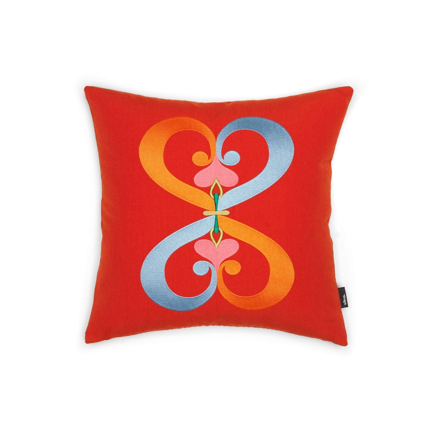 Embroidered Pillow, Double Heart rot - Vitra Design Museum Shop