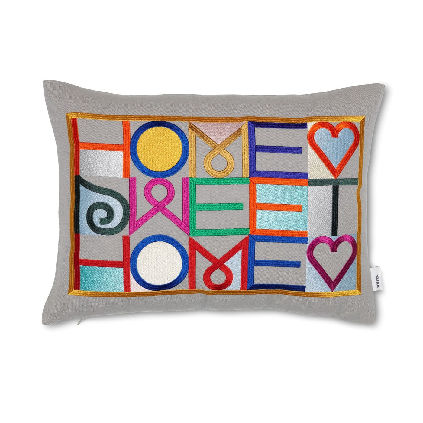 Embroidered Pillow, Home Sweet Home hellgrau - Vitra Design Museum Shop